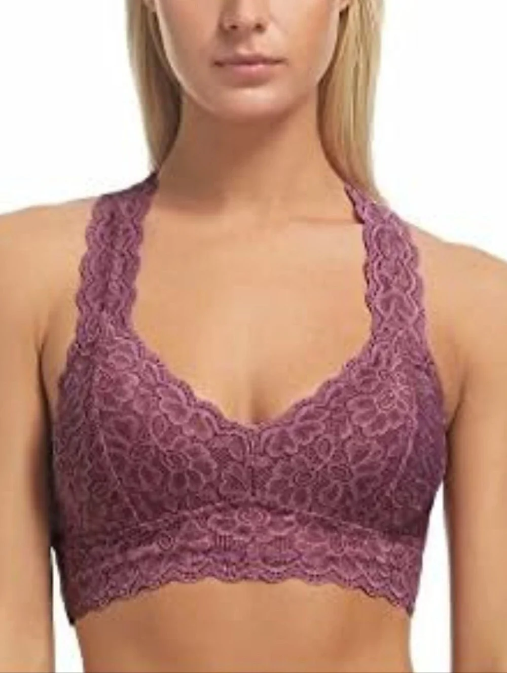 FeLiNa All Lace Racerback Bralette Bordeaux Purple Sz Sm